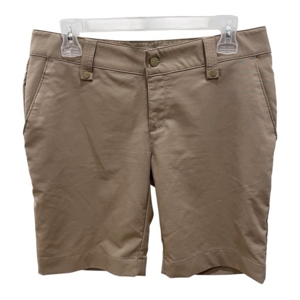 Under Armour Women’s Size 6 Khaki Golf Shorts Snap Back Pockets
